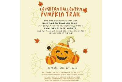 Loughton Halloween Pumpkin Trail with cartoon pumpkins