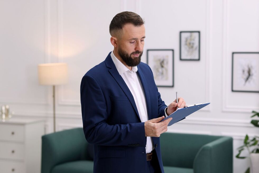 Man valuing a property