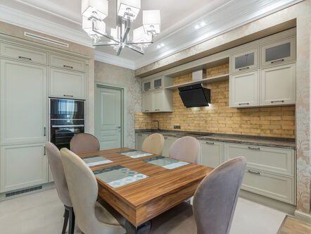 Dining table in a kitchen